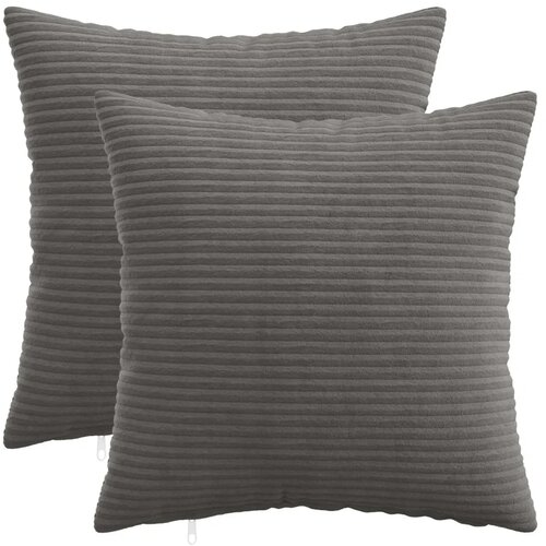 Presvlaka za jastuk 2 pcs HEERLEN Tamnosiva 45 x 45 cm Kord - Tamnosiva 45 x 45 cm 2 Cijene