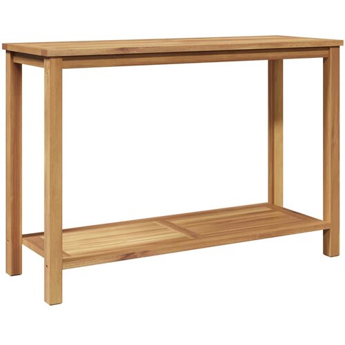 VidaXL Klubska miza s polico Rjava 110 x 40 x 45 cm Trdna tikovina, (5000073428) Slike