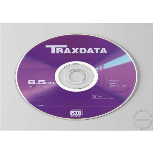 Traxdata DVD+R Dual Layer, Kapacitet 8,5 GB, Brzina 8x, 10 kom cake disk Slike