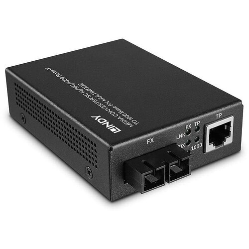 Lindy 25119 network media converter 850 nm Multi-mode Black Cijene