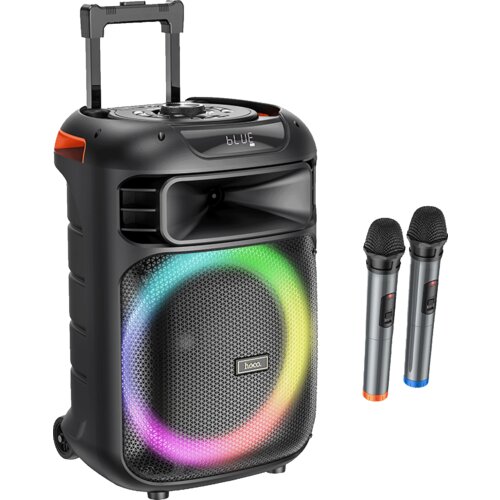 Hoco. Hoco Zvučnik bežični sa 2 bežična mikrofona, Bluetooth, 60W - HA5 , Crni Slike