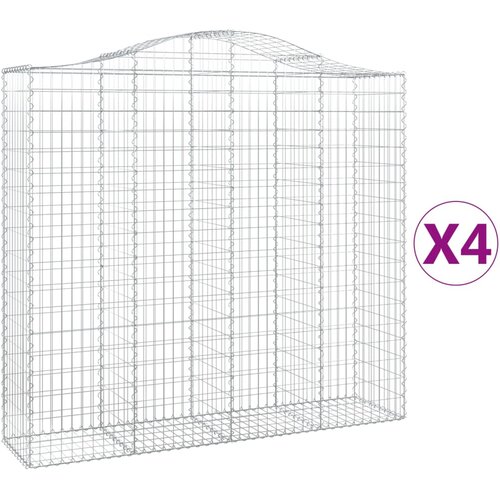  Lučne gabionske ko&amp;scaron;are 4 kom 200x50x180/200cm pocinčano željezo Slike