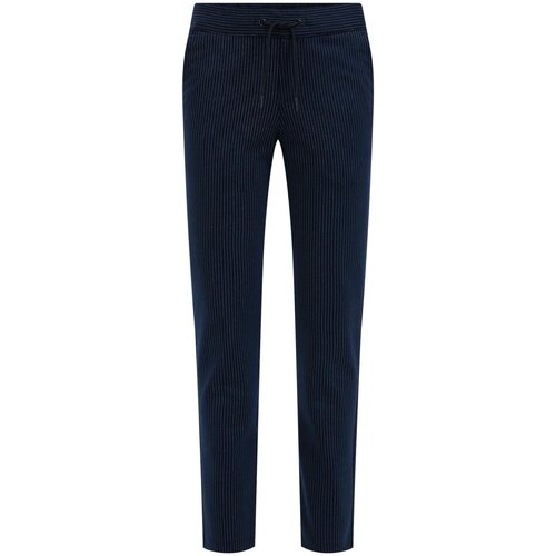 WE Fashion Hlače temno modra / bela Slike