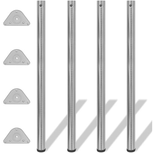 vidaXL 242147 4 Height Adjustable Table Legs Brushed Nickel 1100 mm Cijene