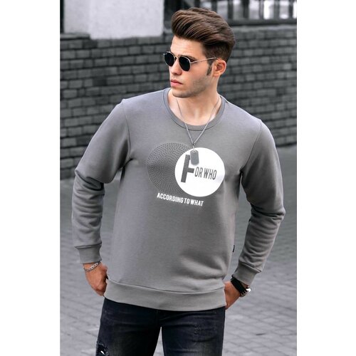 Madmext Sweatshirt - Gray - Regular fit Slike