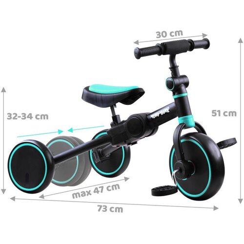  3-u-1 tricikl + bicikl za ravnotežu i bicikl za vožnju TINY BIKE SP0663 Slike