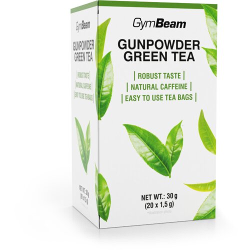 GymBeam zeleni čaj Gunpowder 20 x 1,5 g Slike