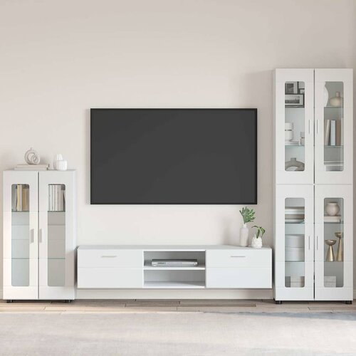  Kreveta s policom FLORIN Visoki sjaj bijela 55,5 x 29 x 100 cm Cijene