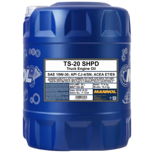 Mannol motorno olje TS-20 SHPD 10W-30, 10L