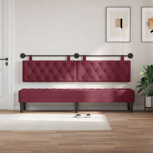  Držeće uzglavlje Zidne Vinska crvena 210 x 55 x 7 cm tkanina - boja crnog vina 200 cm bez LED Slike