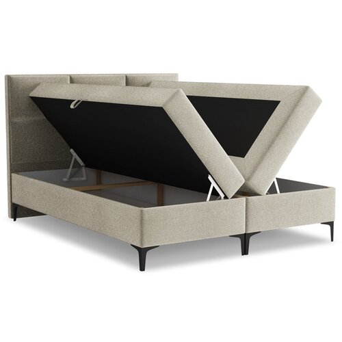Makamii Smeđe-sivi boxspring krevet s prostorom za odlaganje 180x200 cm Pakalana &amp;ndash; Slike