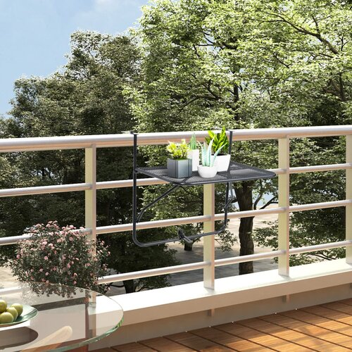 VidaXL Balkonski stol crni 60 x 40 cm čelični Slike