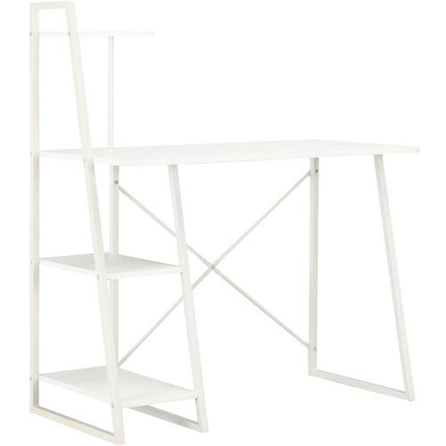 vidaXL Pisalna miza s policami bela 102x50x117 cm, (20640594) Cene