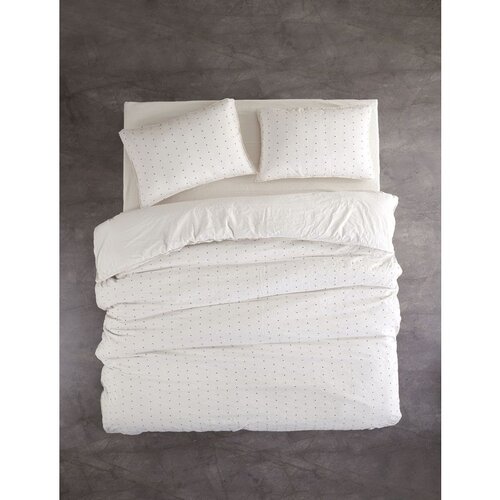 Point v2 Cream - Crni Ranforce Set Posteljine Cene