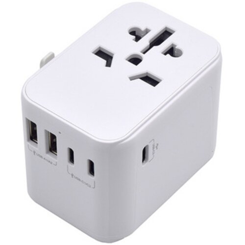 Ewent potovalni polnilec EW1470, univerzalni, eu/usa/uk/aus/cn/it, 2x usb-a, 3x usb-c, bel Cene