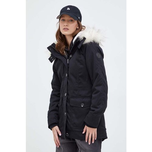 Hollister Co. Parka za žene, boja: crna, za zimu Slike