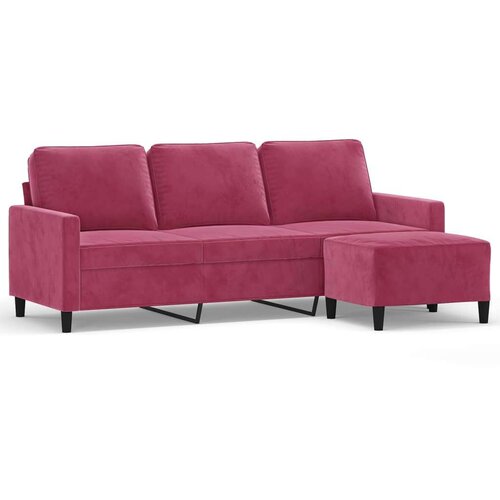  Trosjed s tabureom crvena boja vina 180 cm bar&amp;scaron;unasti Slike