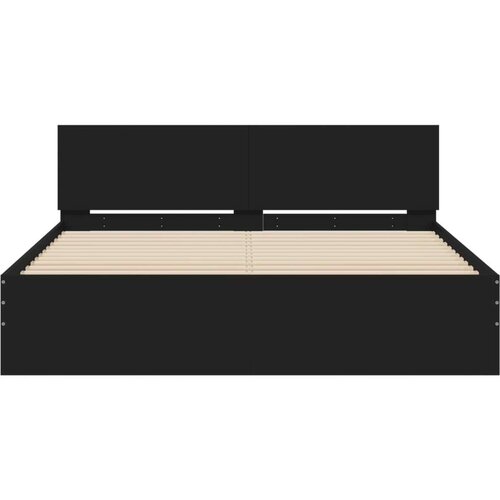 VidaXL Okvir za krevet s uzglavljem crni 140x200 cm Slike