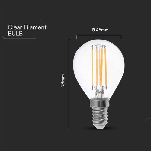  led sijalica filament P45 E14/6W/230V 6500K Slike