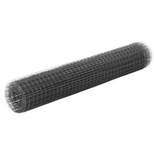 VidaXL Žična mreža za ograjo jeklo s PVC oblogo 10x1 m siva Slike
