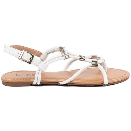 Shelvt White flip-flop sandals with decorations Cijene