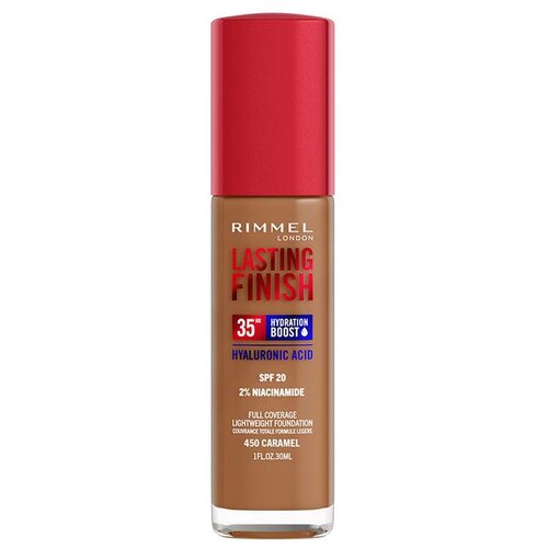 Rimmel London Lasting Finish Hydration Boost tekući puder SPF 20 (450 Caramel) 30 ml Slike