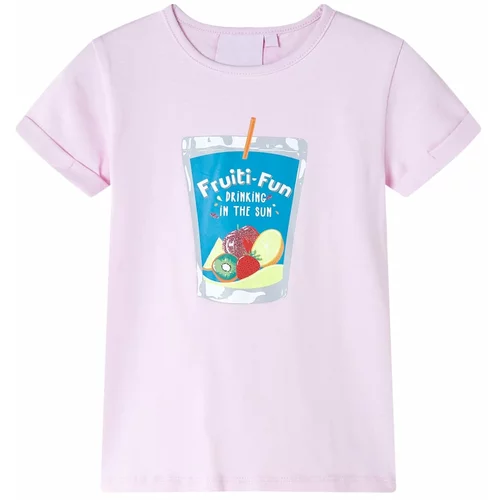 vidaXL Otroška majica s kratkimi rokavi nežno roza 92