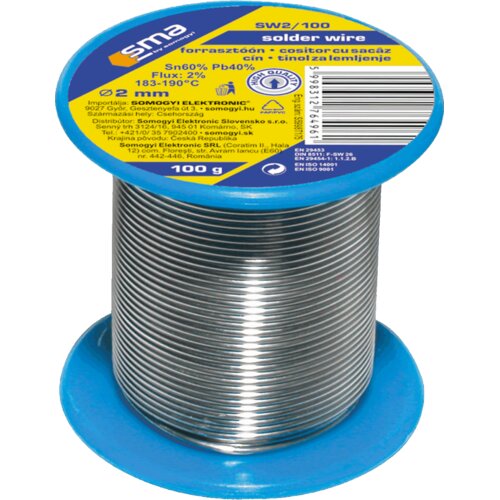 Sma Tinol za lemljenje, &amp;Oslash;2.0 mm, 100g &amp;ndash; SW 2/100 Slike