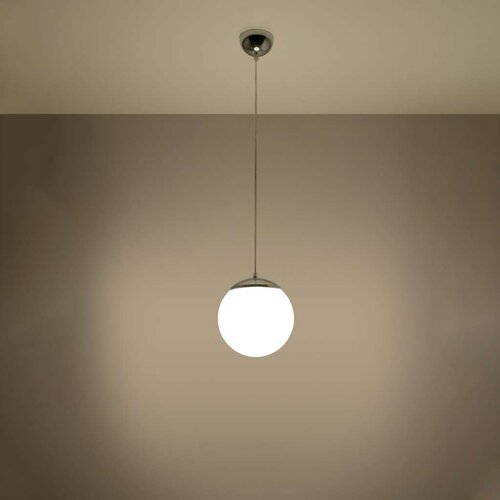  Sollux SL.0263 - Luster na sajli UGO 1xE27/15W/230V prečnik 20 cm bela/sjajni hrom Slike