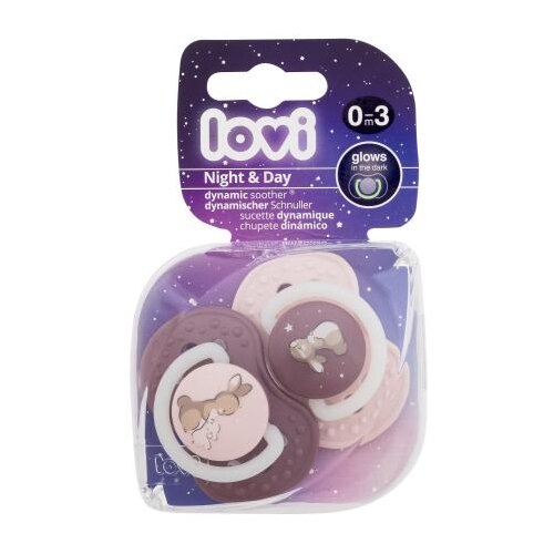 Lovi Night & Day Dynamic Soother Girl 0-3m silikonska dinamična duda 2 kos za otroke Cene