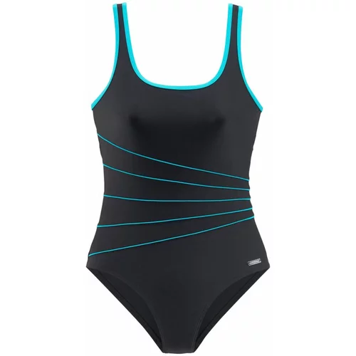 Lascana Jednodijelni kupaći kostim plava / crna