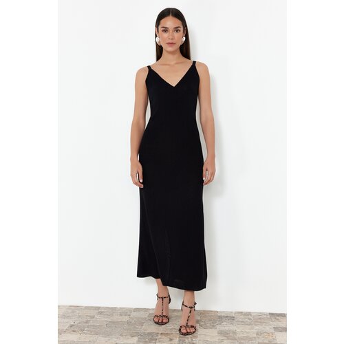 Trendyol Black Back Detailed Knitwear Dress Cene