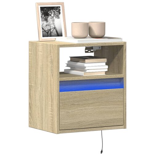 vidaXL Stenska TV omarica z LED lučkami sonoma hrast 41x31x45 cm Cene