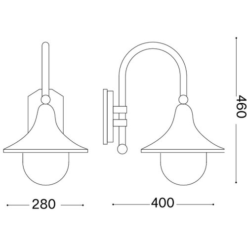 Ideal Lux - Spolja&amp;scaron;nja zidna lampa CIMA 1xE27/52W/230V IP43 antracit Slike