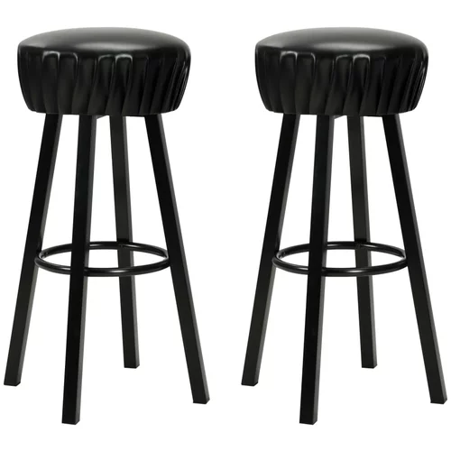  Barske stolice od umjetne kože 2 kom crne
