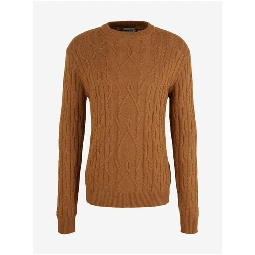 Tom Tailor Brown Men's Sweater with Wool - Men Cene