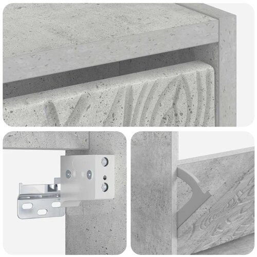  Ormar za cipele na zidu DELFT 71 x 17 x 43 cm Konstruirano drvo - Betonska siva Slike