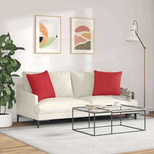 VidaXL jastučići za sofu 2 pcs crvena 50 x 50 cm tkanina Slike