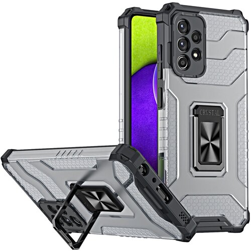  Maska Crystal Ring Armor za Samsung Galaxy A72 4G crna Slike