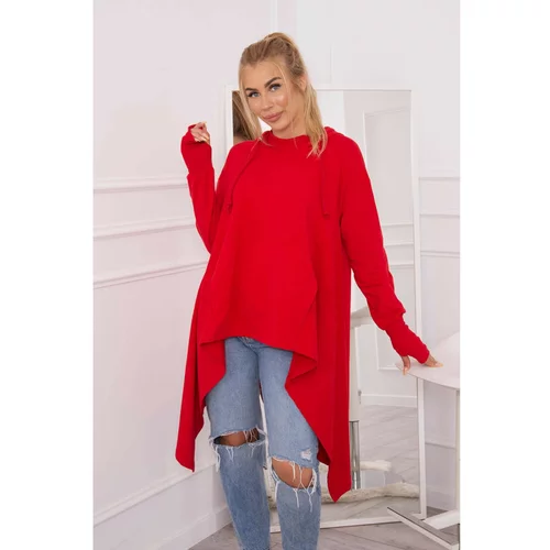 Kesi Blouse flared at the bottom red