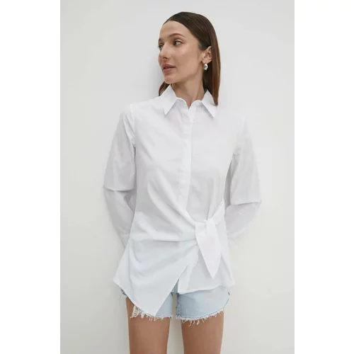 Answear Lab Pamučna košulja za žene, boja: bijela, regular, s klasičnim ovratnikom