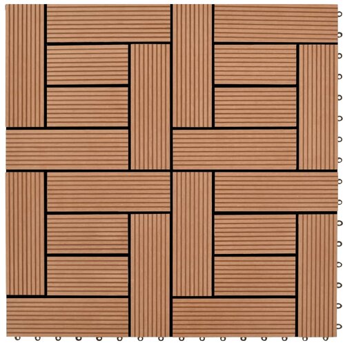 VidaXL Pločice za trijem 22 kom 30 x 30 cm 2 m&amp;sup2; WPC smeđe Slike