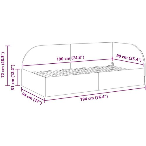 VidaXL Kutni okvir kreveta Vinska crvena 90 cm x 190 cm tkanina Slike