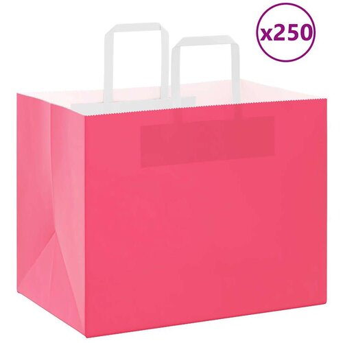  Papirnate vrećice 250 kom s ručkama ružičaste 32x22x24 cm Cijene