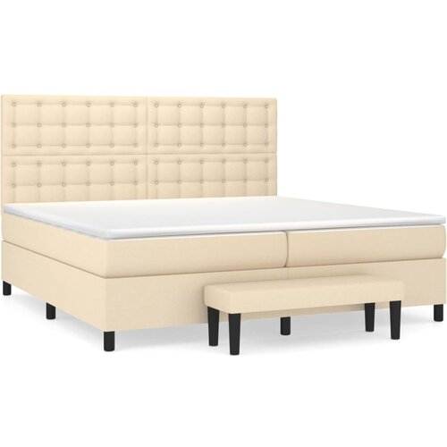 vidaXL Krevet s oprugama i madracem krem 200 x 200 cm od tkanine Cijene