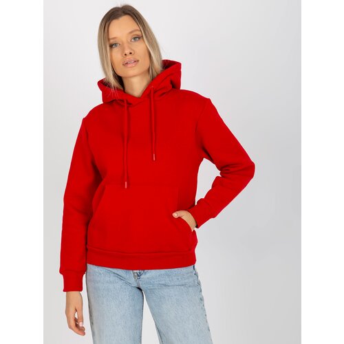 Fashion Hunters RUE PARIS red basic kangaroo sweatshirt Slike