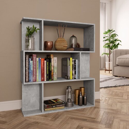 vidaXL knjižna omara/paravan betonsko siva 80x24x96 cm iverna plošča Cene