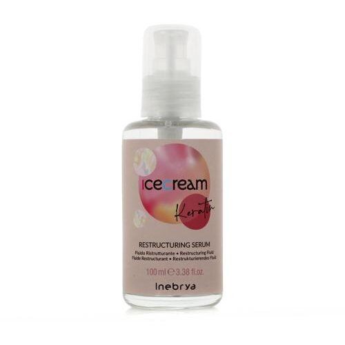 Inebrya Ice Cream Keratin Restructuring Serum serum za lase barvani lasje neukrotljivi in poškodovani lasje suhi lasje 100 ml unisex Cene