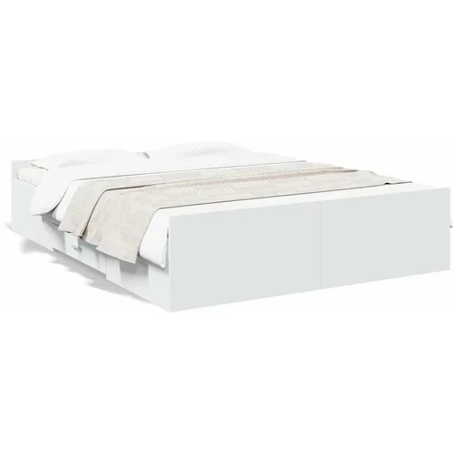  Okvir za krevet s ladicama bijela 140x200 cm konstruirano drvo