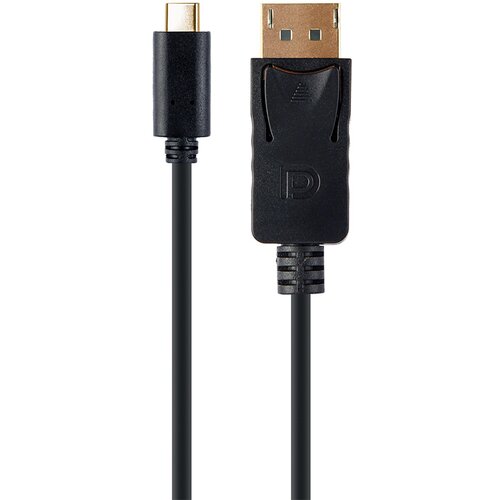 VIDEO adapter kabl Type-C to DisplayPort, BLACK, 2m, 4K 60 Hz, GEMBIRD A-CM-DPM-01 Slike
